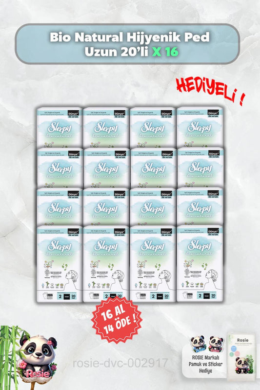 16 AL 14 ÖDE Hijyenik Ped Uzun 20'li Bio Natural ve Rosie