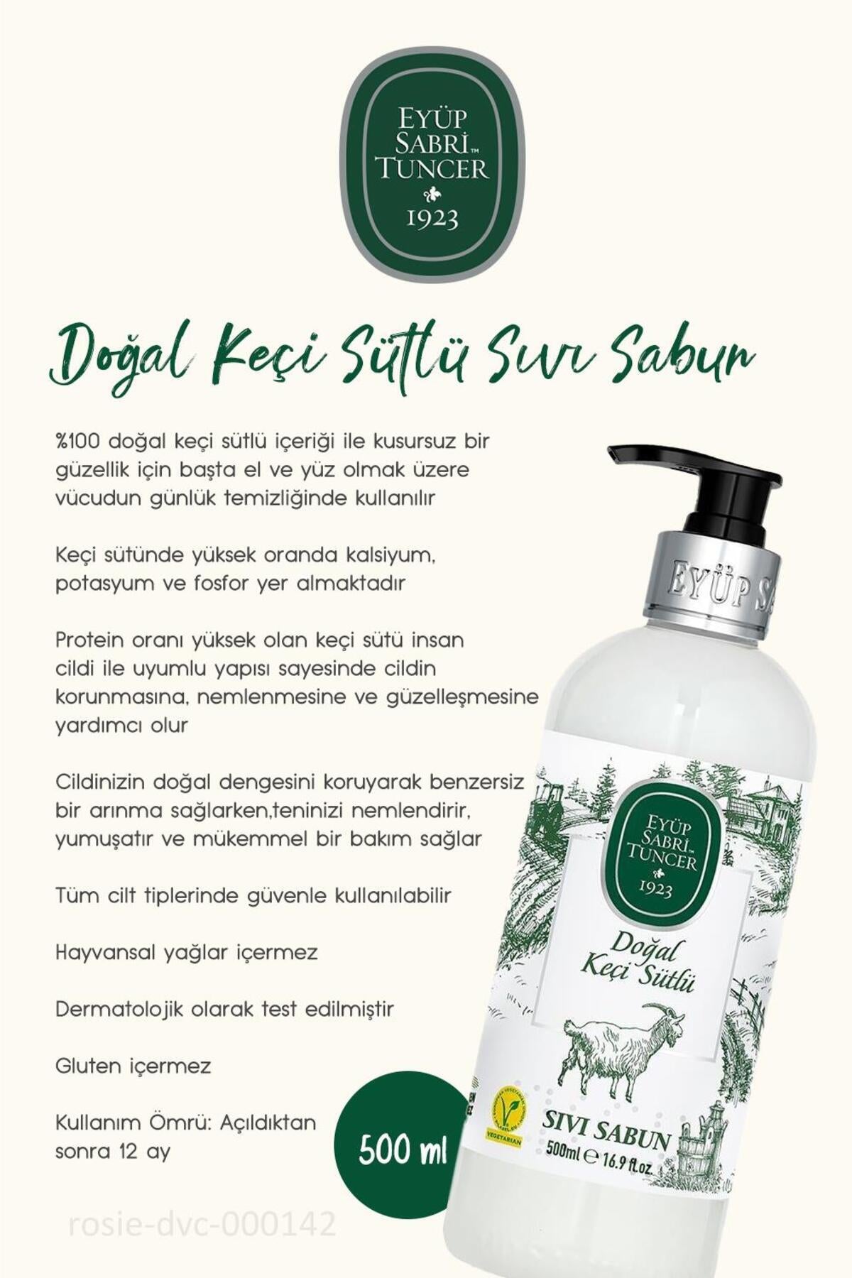 Keçi Sütlü Sıvı Sabun 500 ml 3 Adet ve ROSIE Doğal Pamuk 60'lı