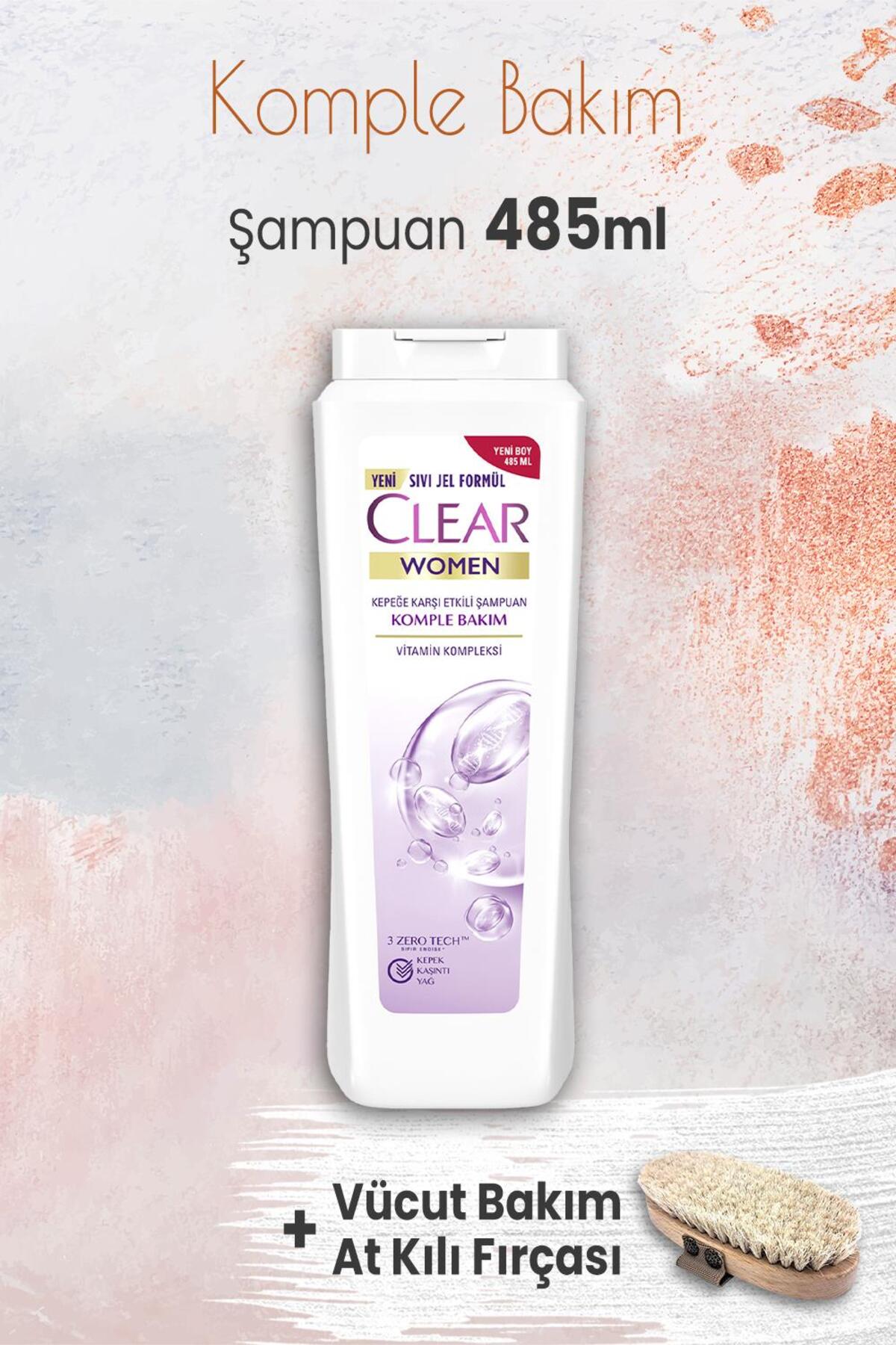 Women Komple Bakım Şampuan 485 ml ve Vücut Bakım At Kılı Fırçası