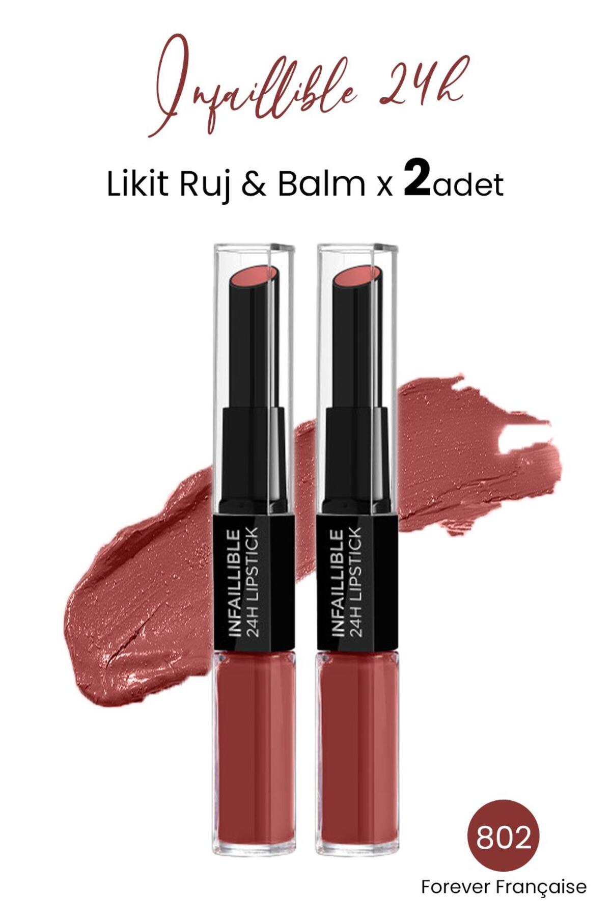 Infaillible 24h Likit Ruj & Balm 802 Forever Française X 2 Adet