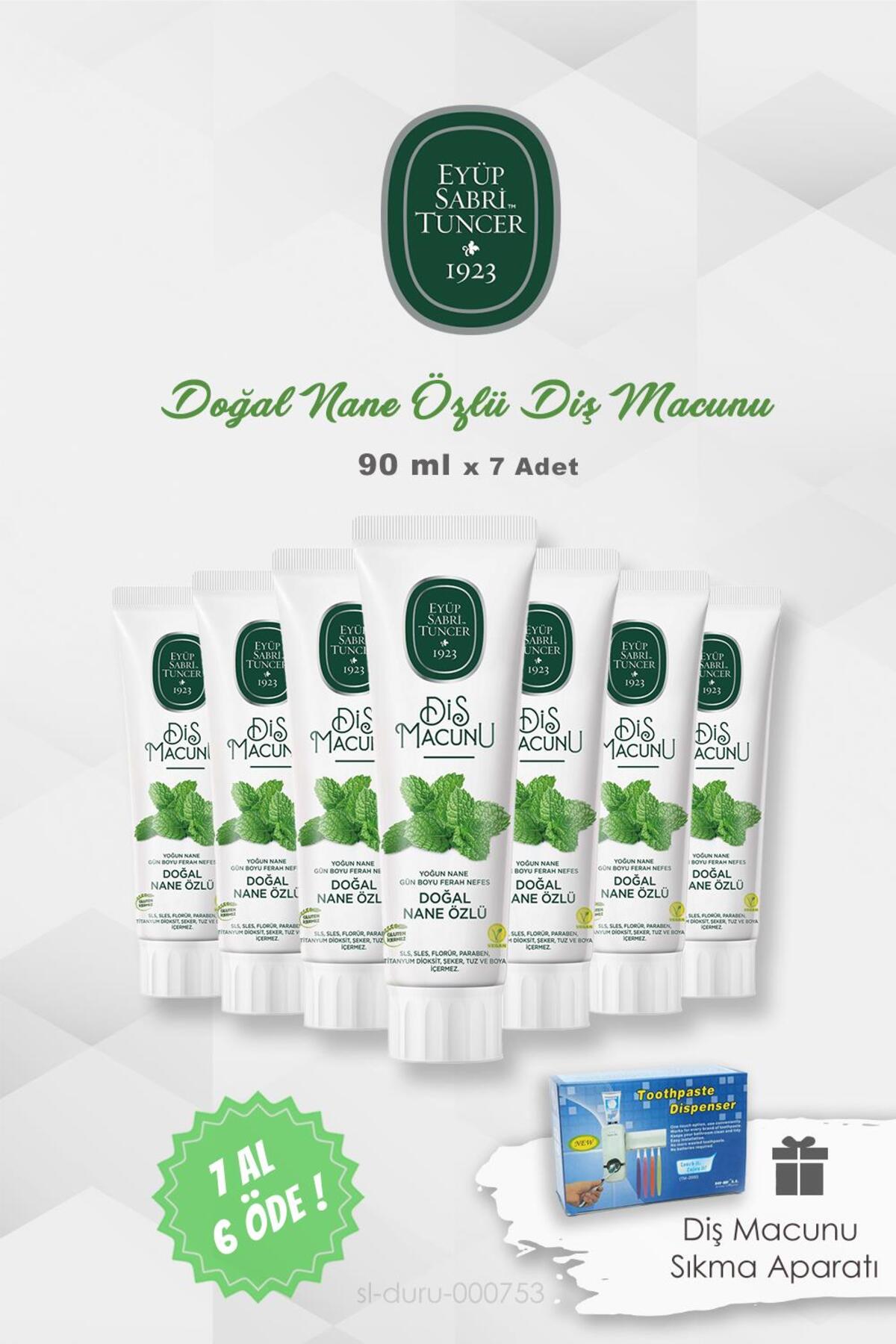 Diş Macunu Nane Özlü 90 ml 7 AL 6 ÖDE ve Diş Macunu Sıkma Aparatı