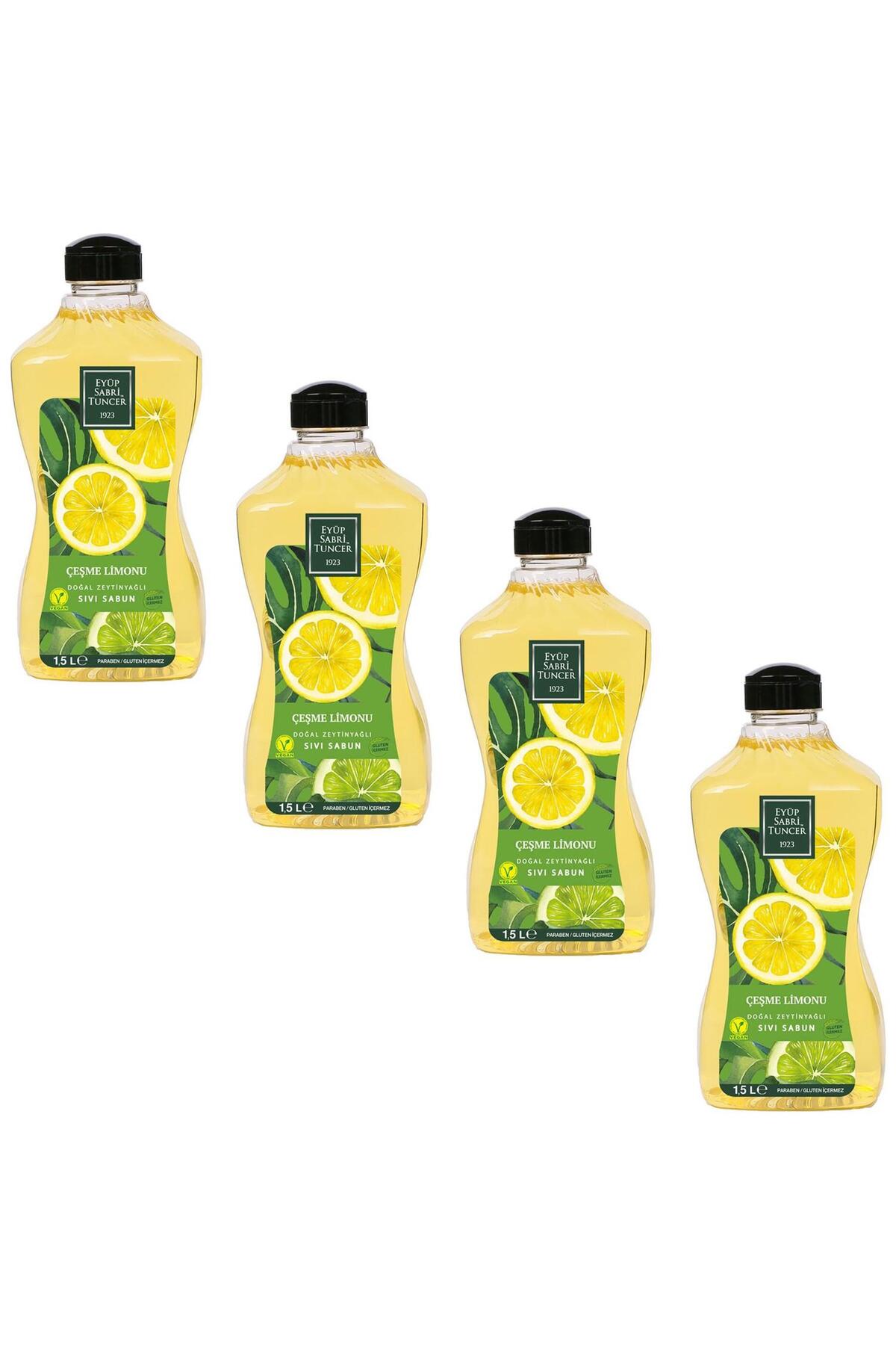 Doğal Zeytinyağlı Sıvı Sabun Çeşme Limonu Sıvı Sabun 1500 ml x 4