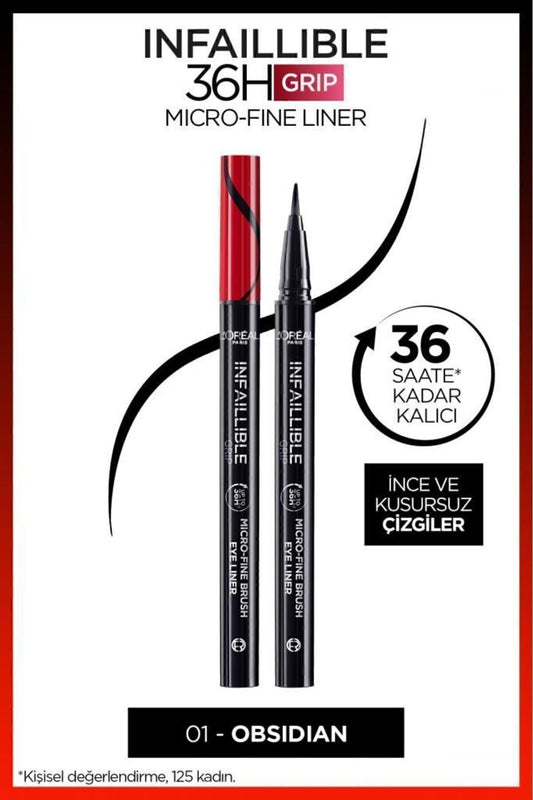 L'oréal Paris Infaillible 36h Grip Micro Fine Eyeliner 01 Obsidian - Siyah