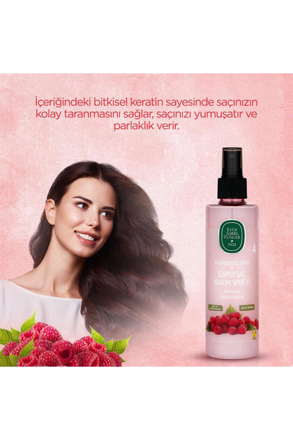 Frambuazlı Şampuan 100 ml, Bakım Spreyi 210 ml ve Rosie Hediye