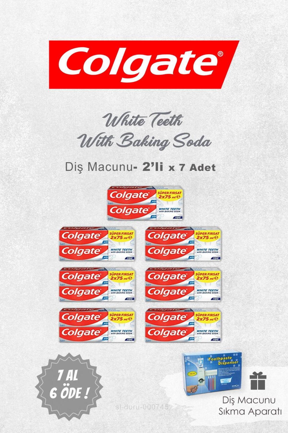 White Teeth 2'li 75 ml 7 AL 6 ÖDE ve Diş Macunu Sıkma Aparatı