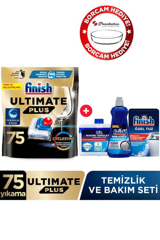 Ultimate Plus Bulaşık Makinesi Deterjanı Kapsül Tablet 75 Adet Temizlik Bakım Seti Borcam