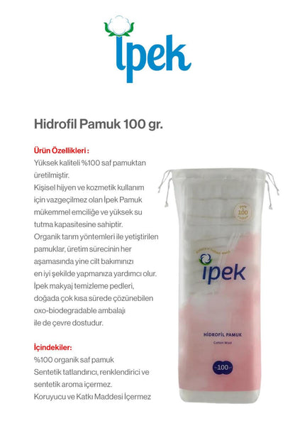 100 gr x 3 Paket Hidrofil Pamuk ve ROSIE