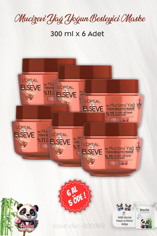 6 AL 5 ÖDE Mucizevi Yağ Yoğun Besleyici Maske 300 ml ve ROSIE
