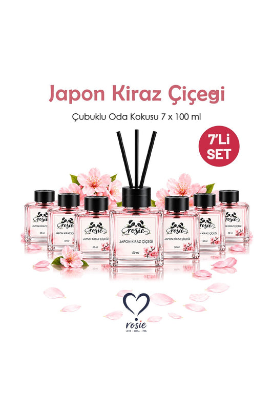 Japon Kiraz Çiçeği 7'li Çubuklu Oda Kokusu Seti 7 x 100 ml – Sakura Esintisi