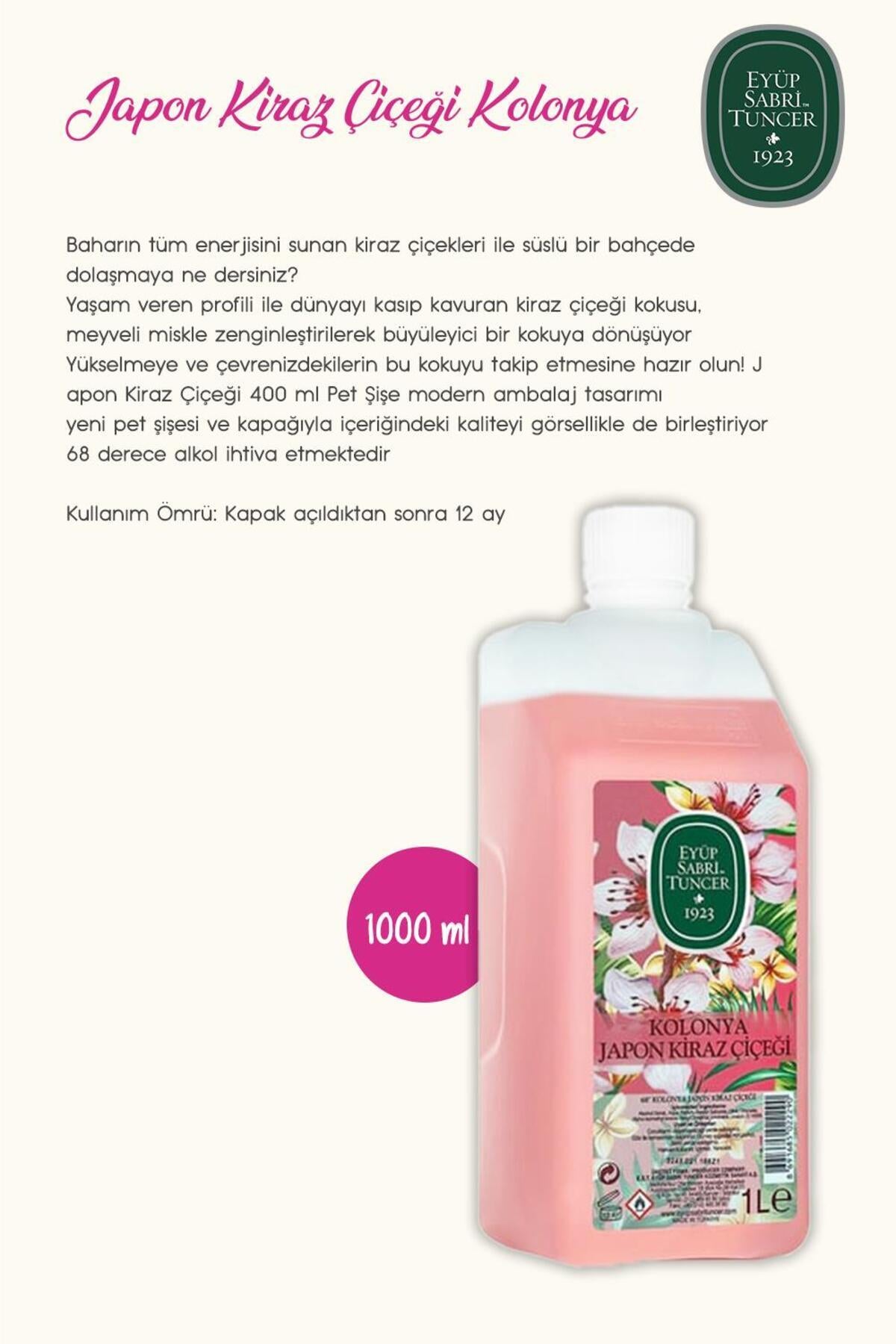 Eyüp Sabri Japon Kiraz Çiçeği Sıvı Sabun 500 ml, Kolonya 1 lt ve Rosie Pamuk