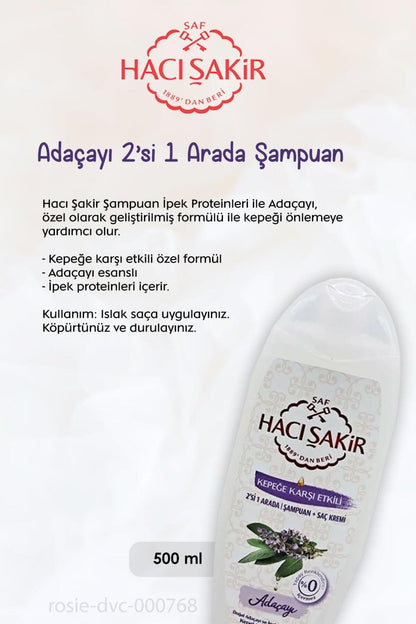 Hindistan Cevizi Sıvı El Sabunu 1500 ml, Adaçayı 2si 1 Arada Şampuan 500 ml ve ROSIE