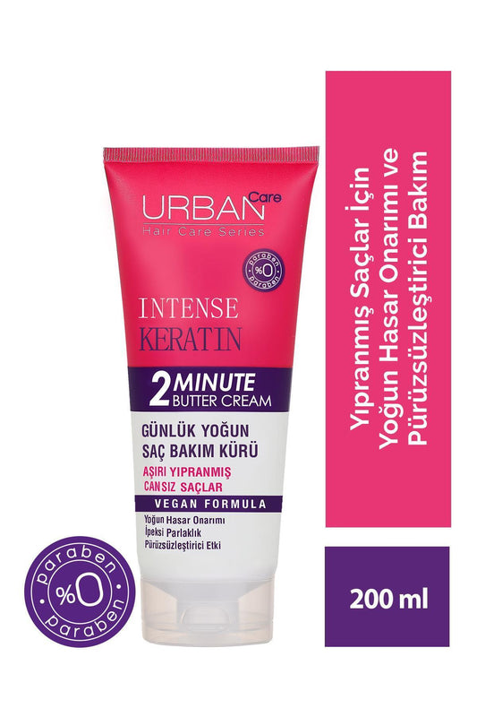 Intense Keratin Aşırı Yıpranmış Saçlara Özel Günlük Yoğun Saç Bakım Maskesi-200ml-vegan-