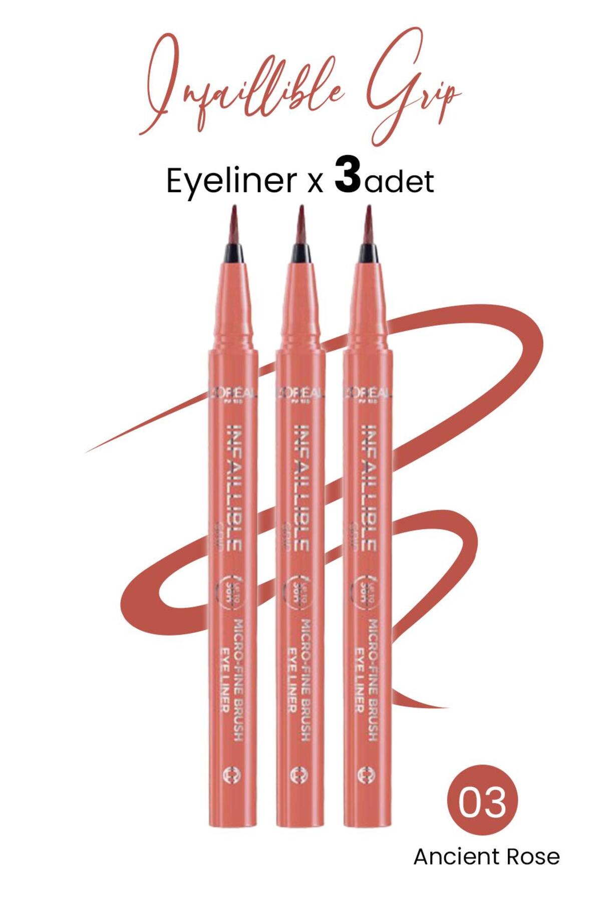 Loreal Paris Infaillible Eyeliner 03 Ancient Rose x 3 Adet