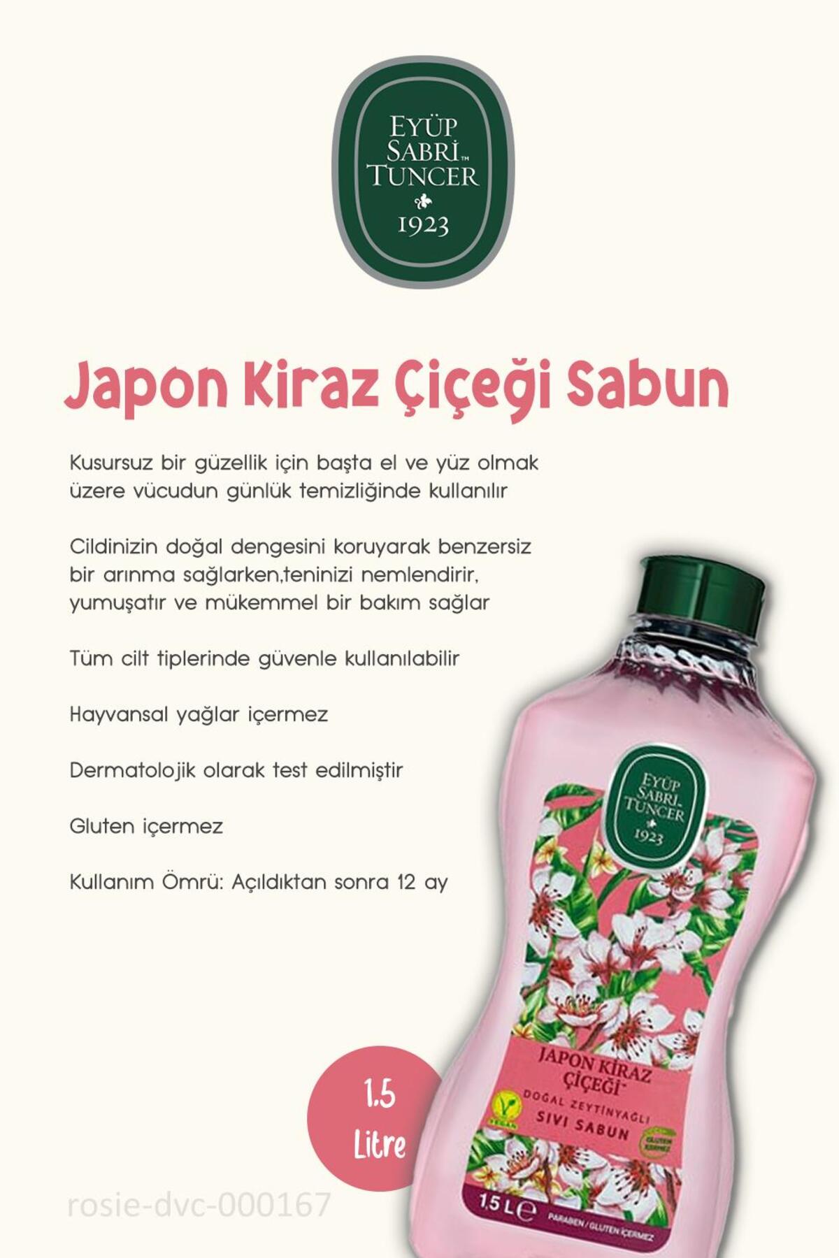 Japon Kiraz Çiçeği Sıvı Sabun 500ml ve 1500ml ve Rosie Pamuk