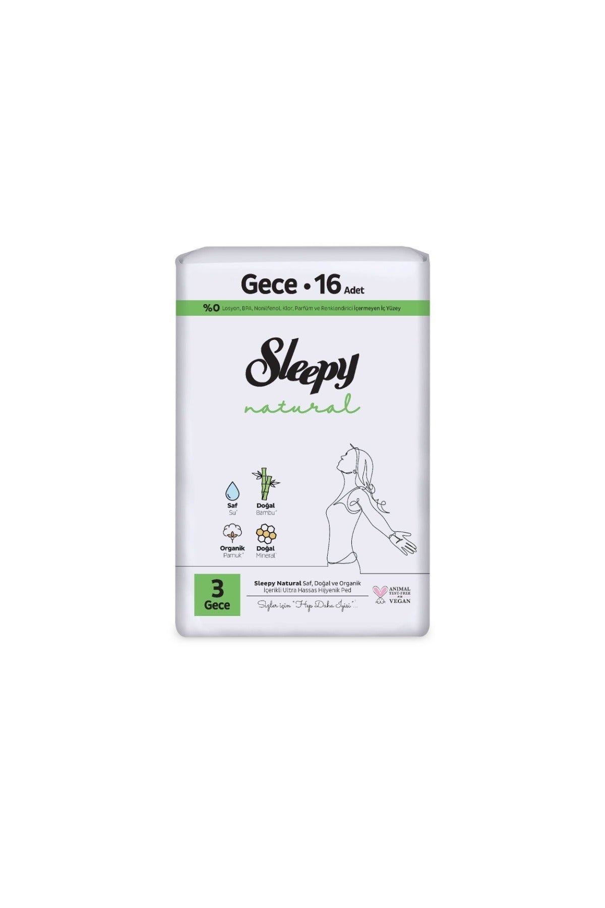 3'lü Gece Natural 16'lı Hijyenik Ped ve Rosie Oda kokusu