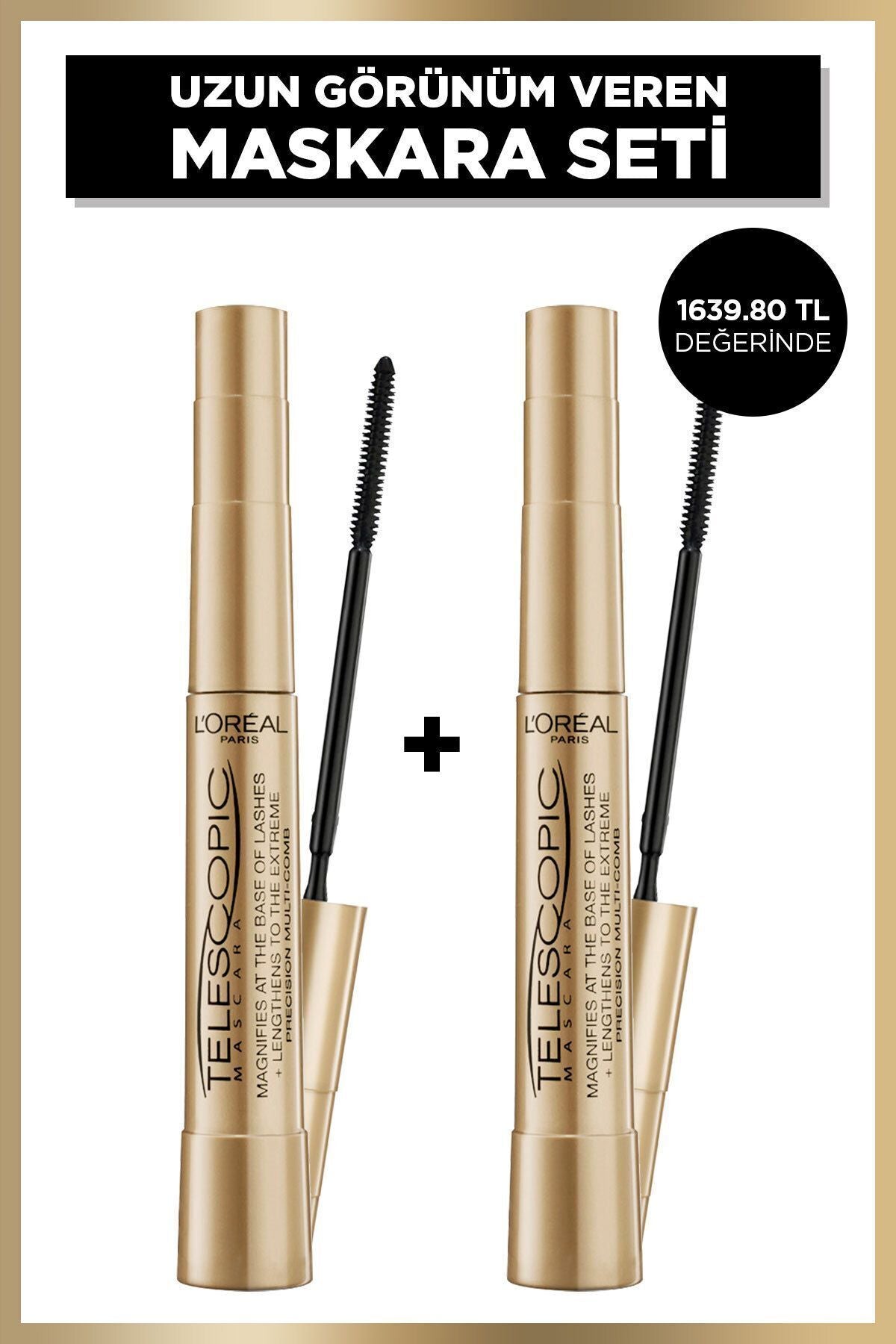 Telescopic Siyah Maskara 2'li Set
