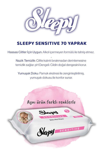 48 AL 44 ÖDE Sensitive Bebek Islak Mendili 70'li ve Rosie Pamuk Hediye