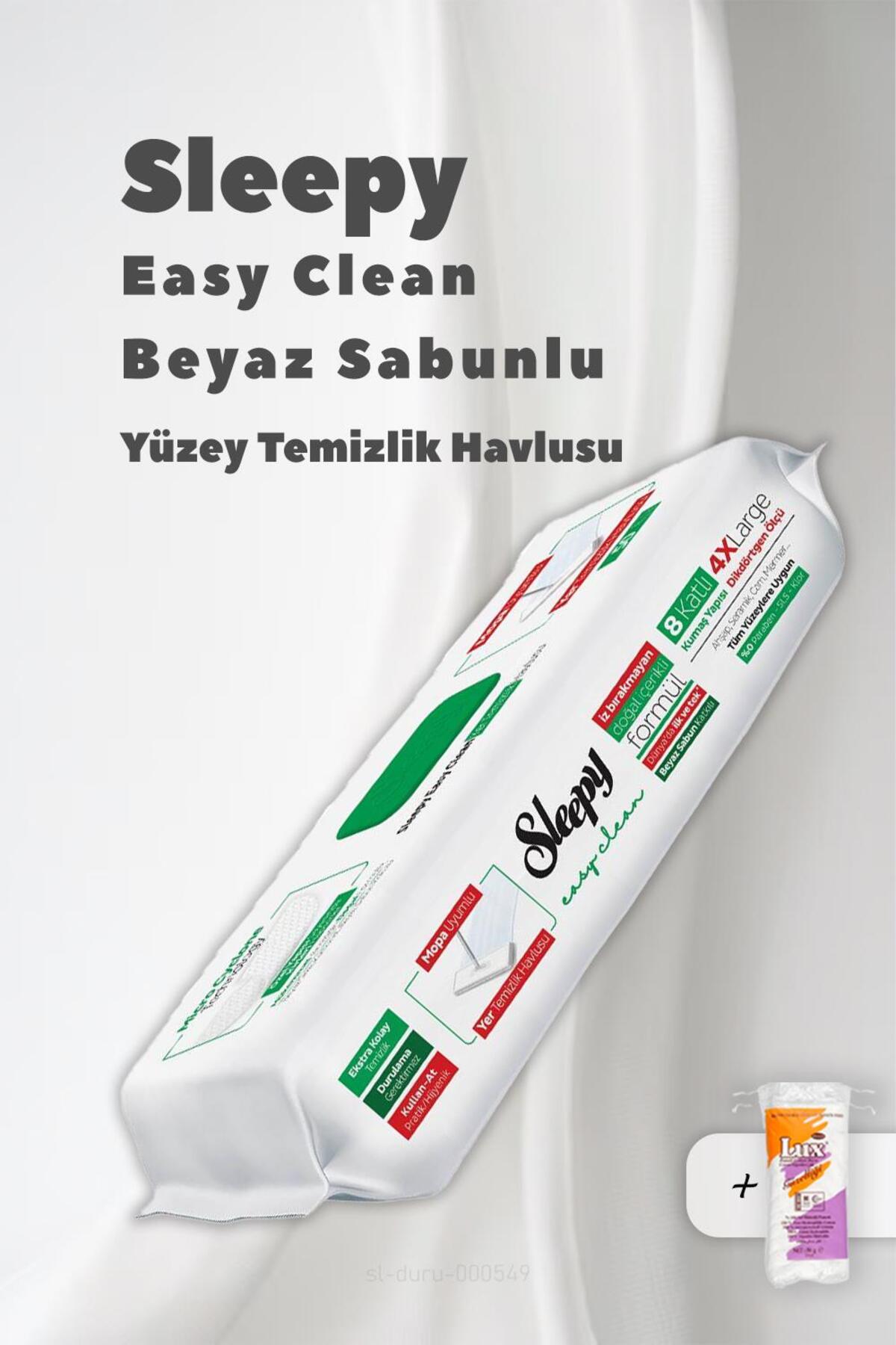4 XL Mopa Uyumlu Beyaz Sabun Temizlik Havlusu ve 50 Gr Pamuk