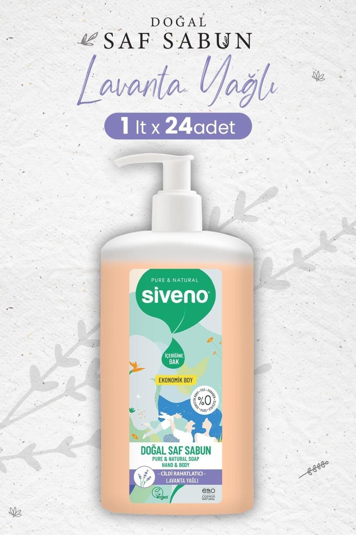 Doğal Saf Sıvı Sabun Lavanta Yağlı 1 lt x 24 Adet