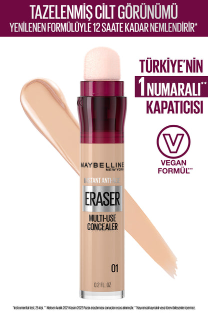 Instant Anti Age Eraser Kapatıcı 01 Light - Kusurları Kapatan ve Koyu Halkaları Gizleyen Kapatıcı