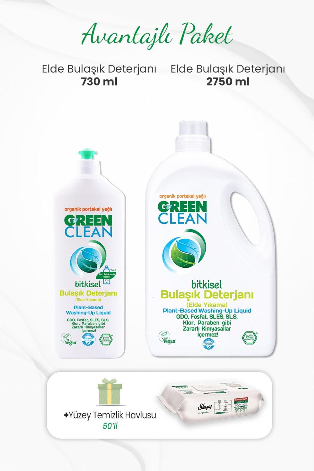 Bulaşık Deterjanı 730 ml, 2750 ml ve Yüzey Temizlik Havlusu 50'li