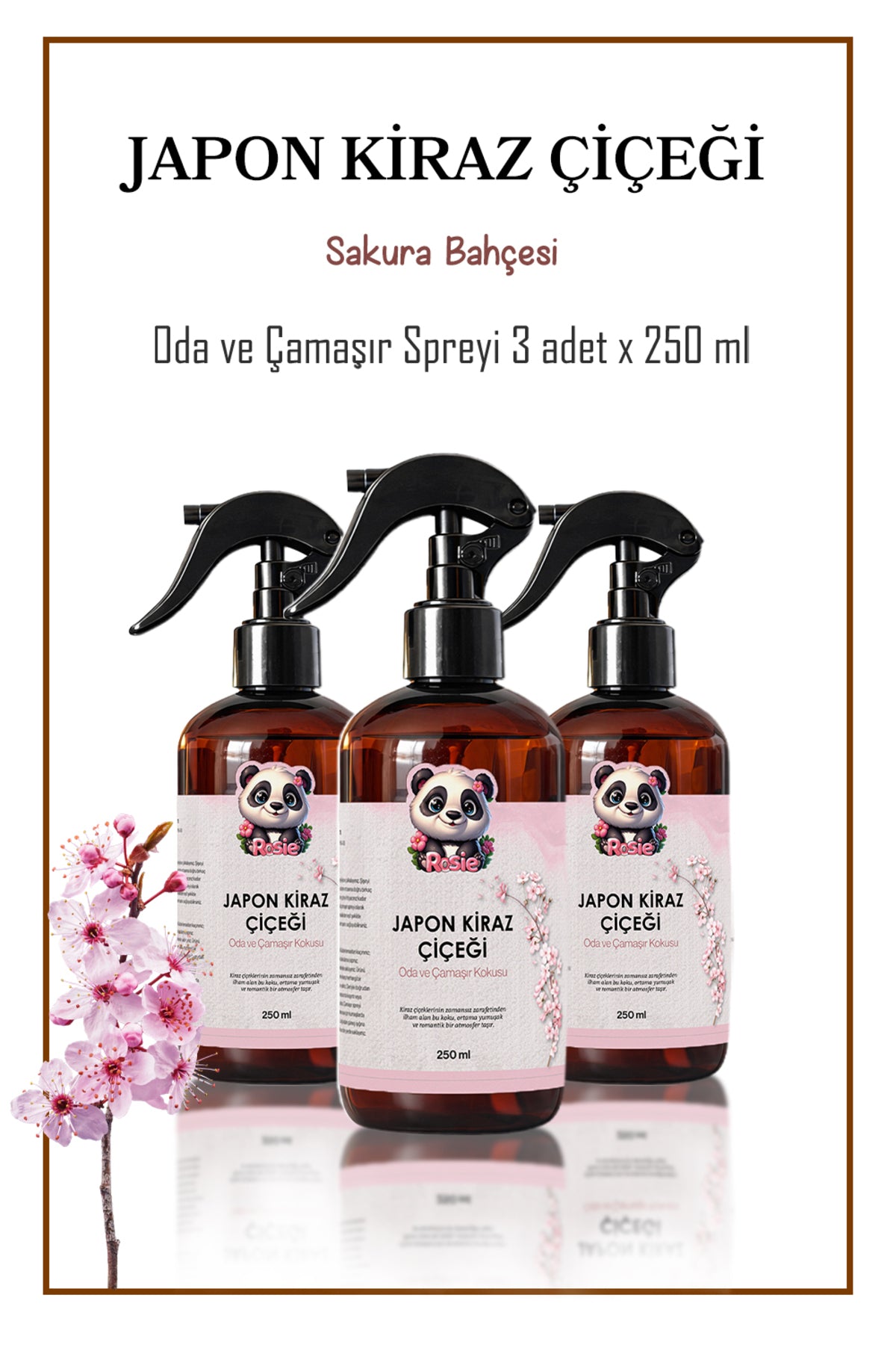 3 adet Japon Kiraz Çiçeği Oda ve Çamaşır Spreyi 250 ml