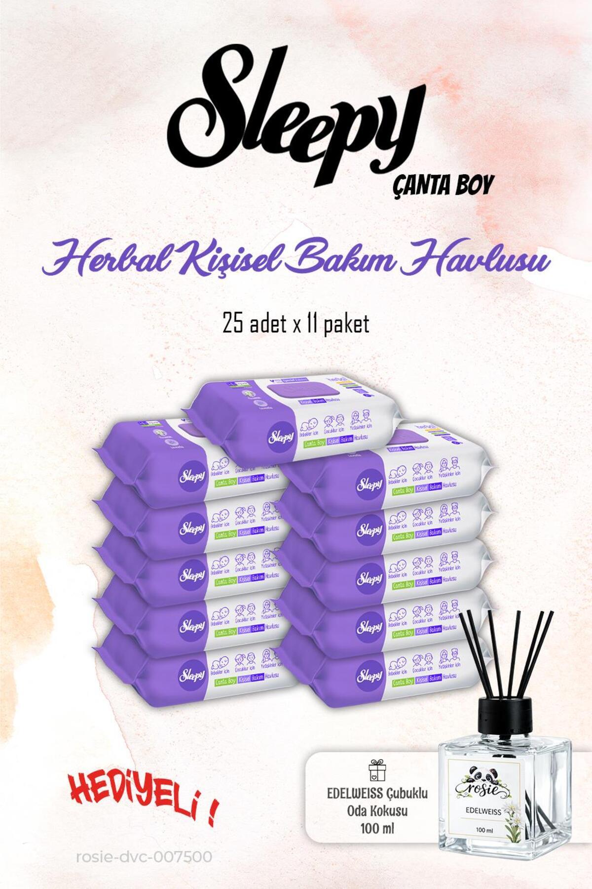 Kişisel Bakım Havlusu 11 Paket, Herbal 25'li ve ROSIE Koku