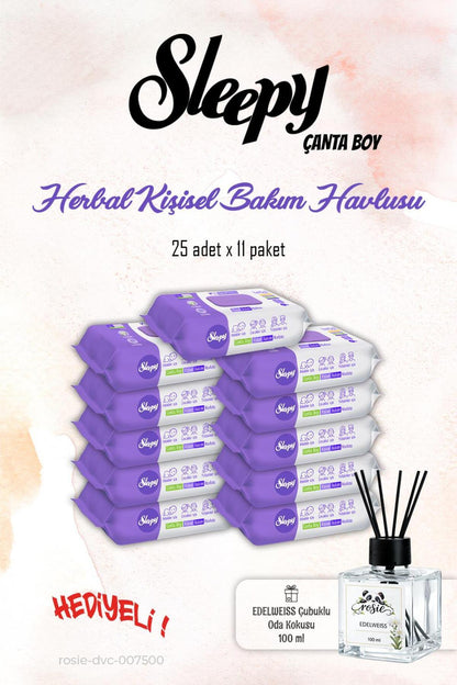 Kişisel Bakım Havlusu 11 Paket, Herbal 25'li ve ROSIE Koku