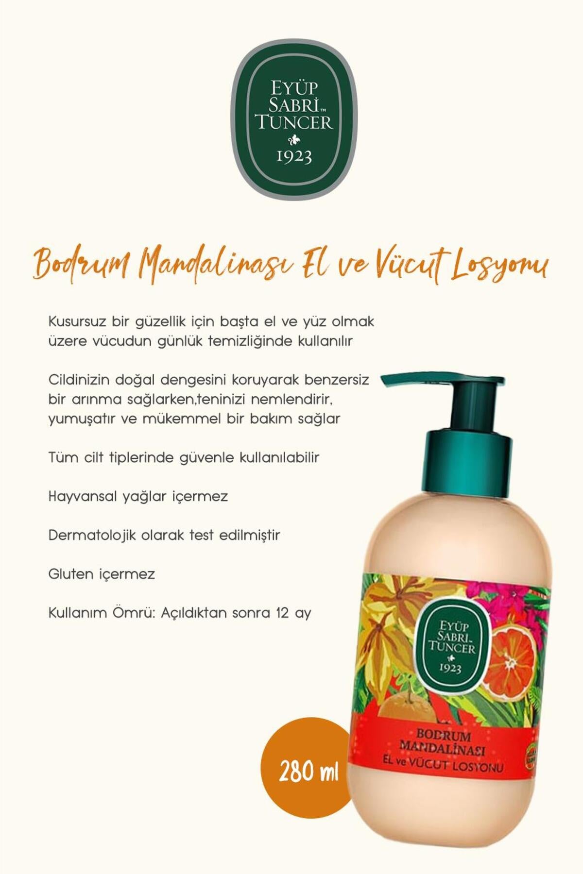 Losyon Bodrum Mandalinası 280 ml, Mandalina 50'li, Okyanus ve Kiraz Çiçeği 150'li ve Rosie