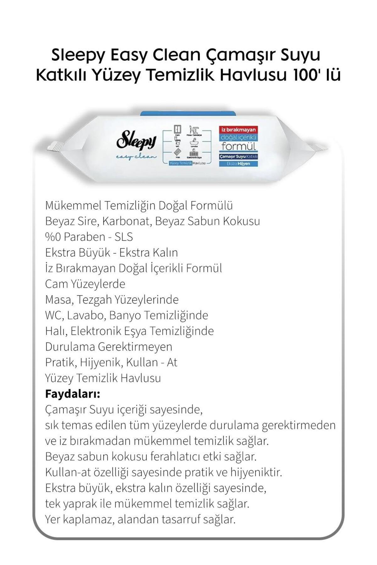 Çamaşır Suyu Katkılı Yüzey Temizlik Havlusu 100' lü Rosie pamuk