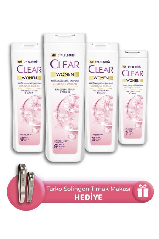 Women Yumuşak Parlak Şampuan 325 Ml 4 Adet, Tırnak Makası Seti Hediye