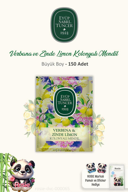 3 Paket Verbena & Zinde Limon Kolonyalı Mendil 50'li ve ROSIE