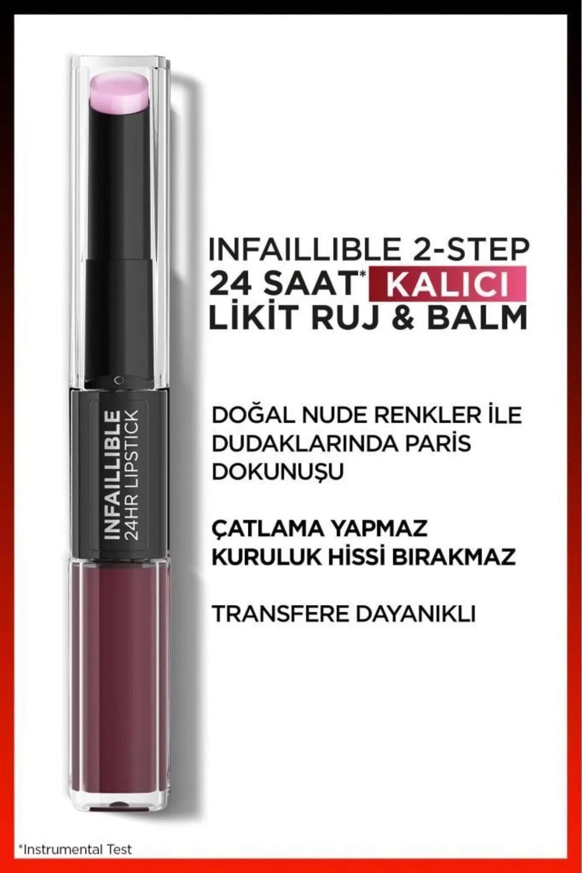 Loreal Paris 3 Adet Infaillible 24H Kalıcı Likit Ruj & Balm 215 Wine Oclock ve ROSIE