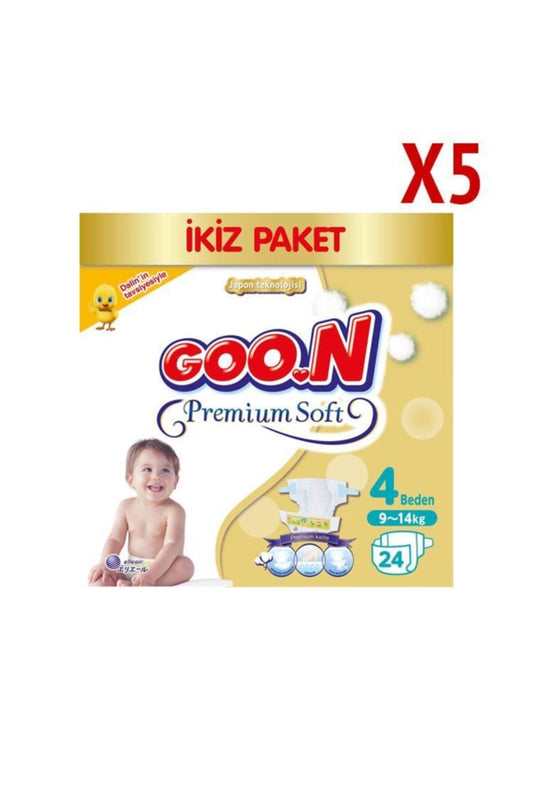 Goon Bebek Bezi Premium Soft 4 Beden Ekonomik Paket 120 Adet