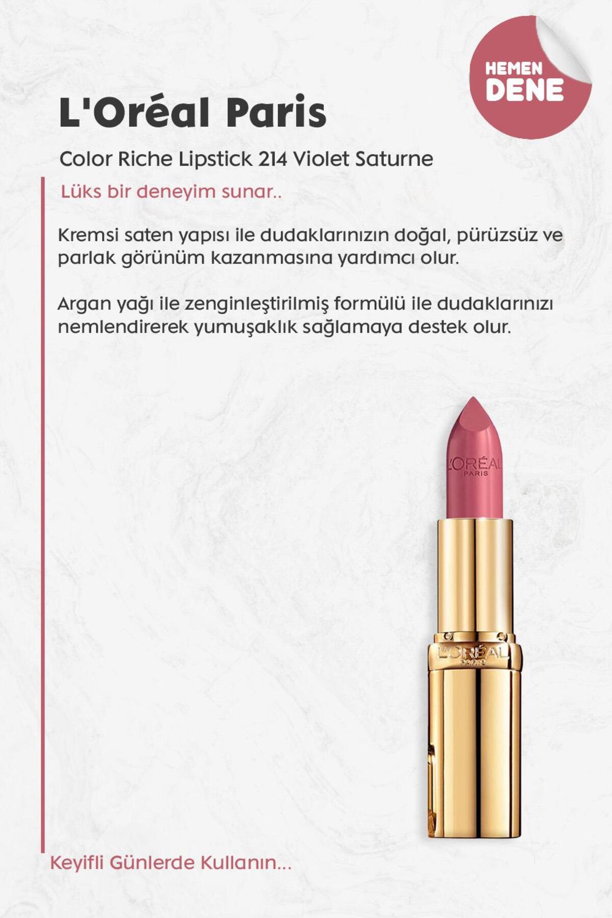 Color Riche Lipstick - 214 Violet Saturne