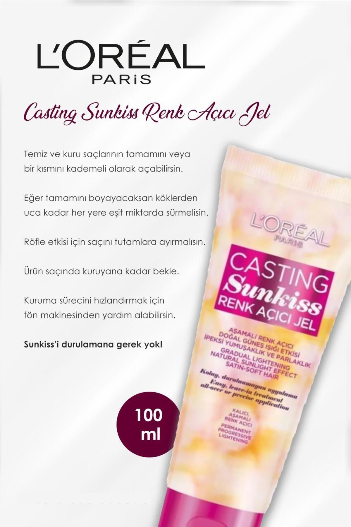 Turunculaşma Karşıtı Mor Şampuan 200ml + Saç Maskesi 150ml, Casting Sunkiss Renk Açıcı Jel 10