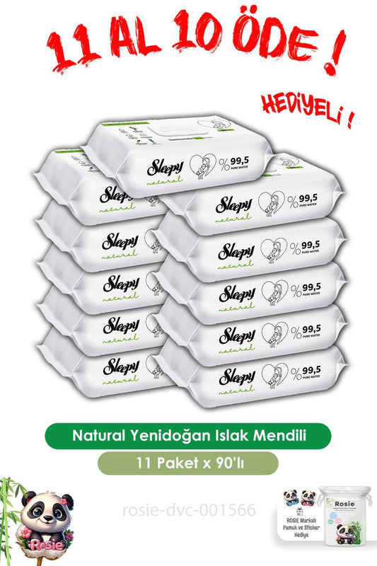 11 AL 10 ÖDE Natural Yenidoğan Islak Mendili 90 Adet ve ROSIE