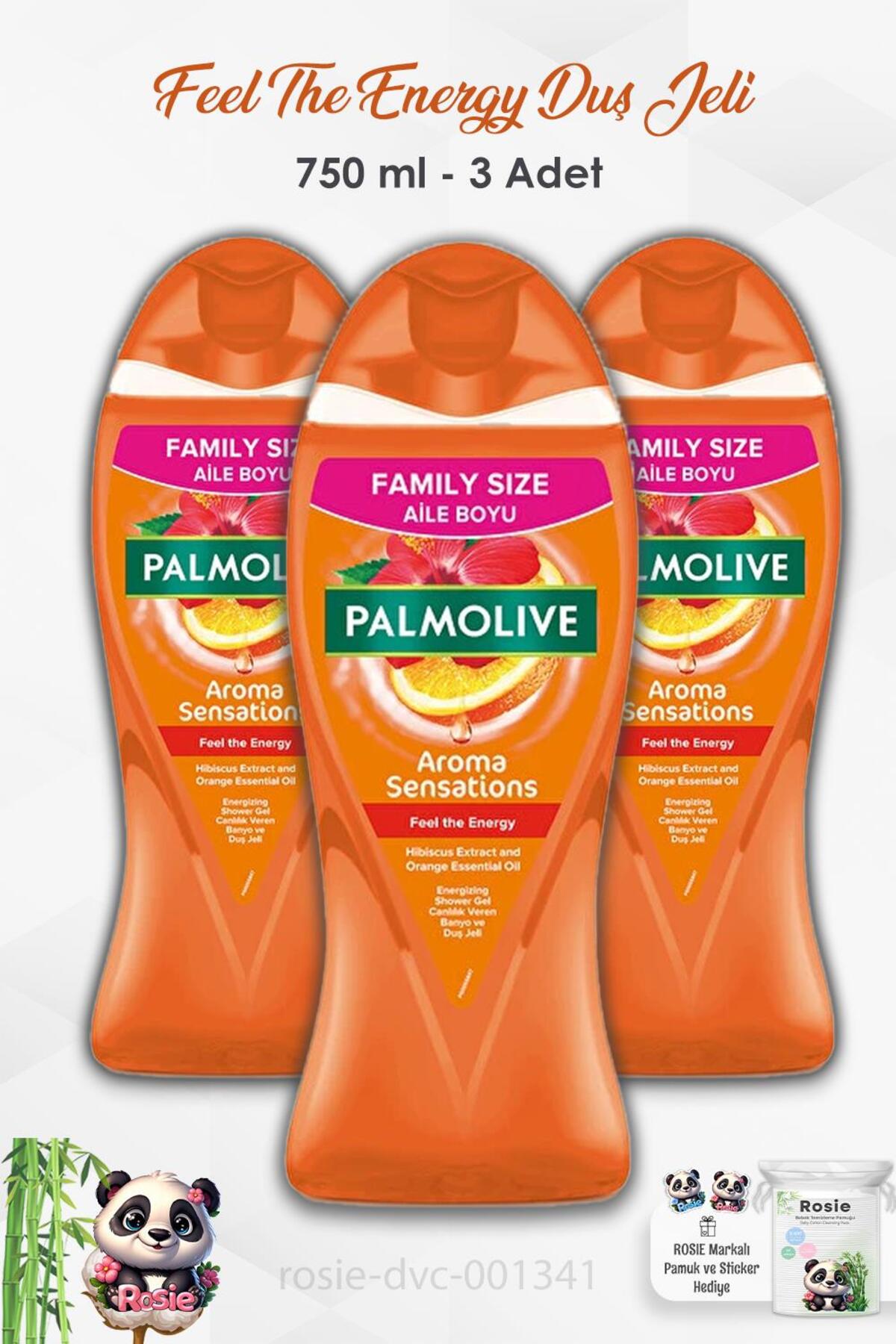 3'lü Set Palmolive Duş Jeli Feel The Energy 750 ml ve ROSIE