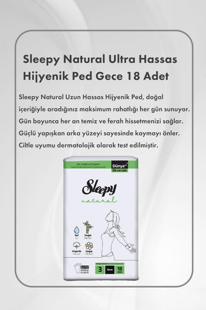 Natural Hijyenik Ped Gece 18 Adet X 3 ve Hediye Elidor Güçlü ve Parlak 400 ml