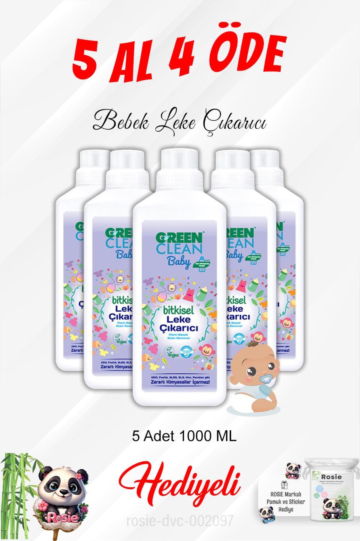 Bebek Leke Çıkarıcı 5 Al 4 Öde 1000 ML ve Rosie Pamuk