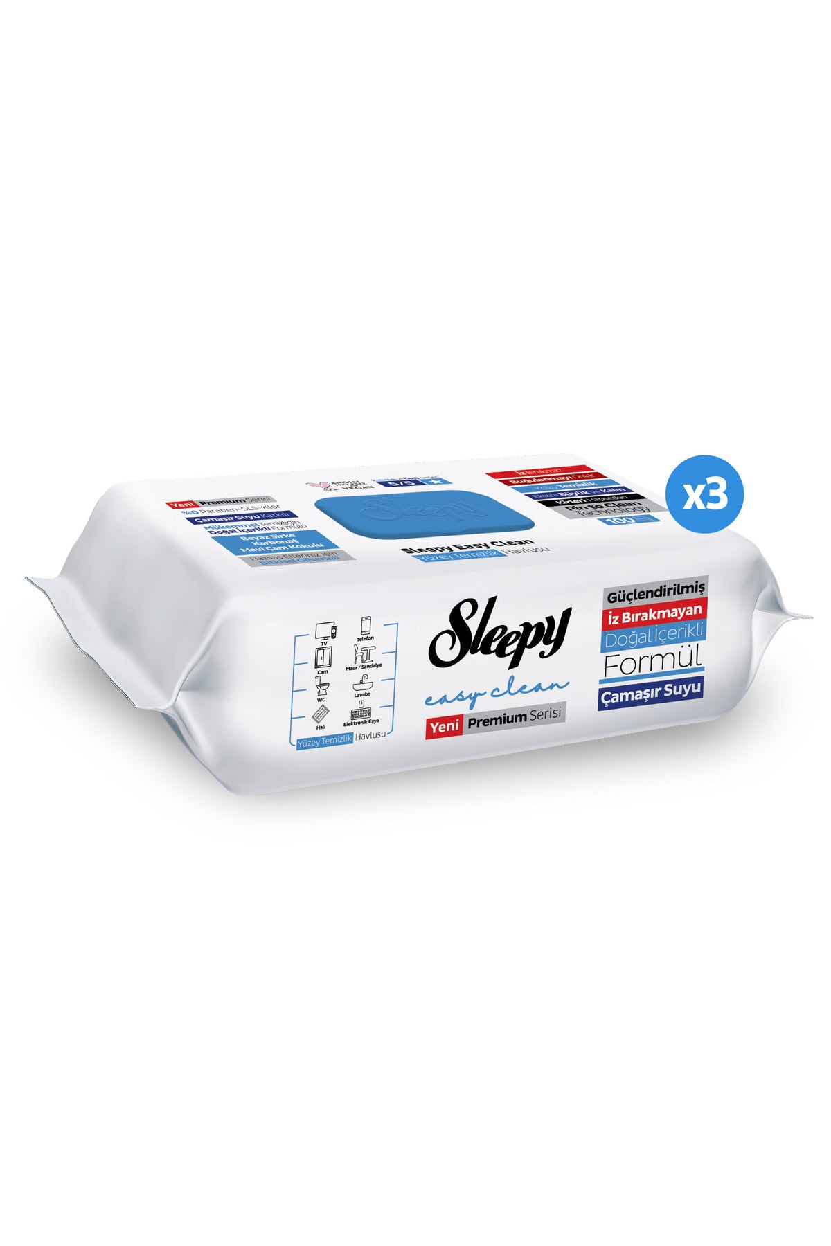 Easy Clean Premium Çamaşır Suyu Katkılı Yüzey Temizlik Havlusu Mendili 3x100 (300 Yaprak)