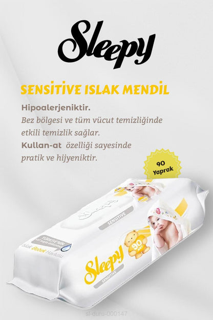 14 AL 12 ÖDE Sensitive 90' lı Islak Havlu, ROSIE Hediyeli