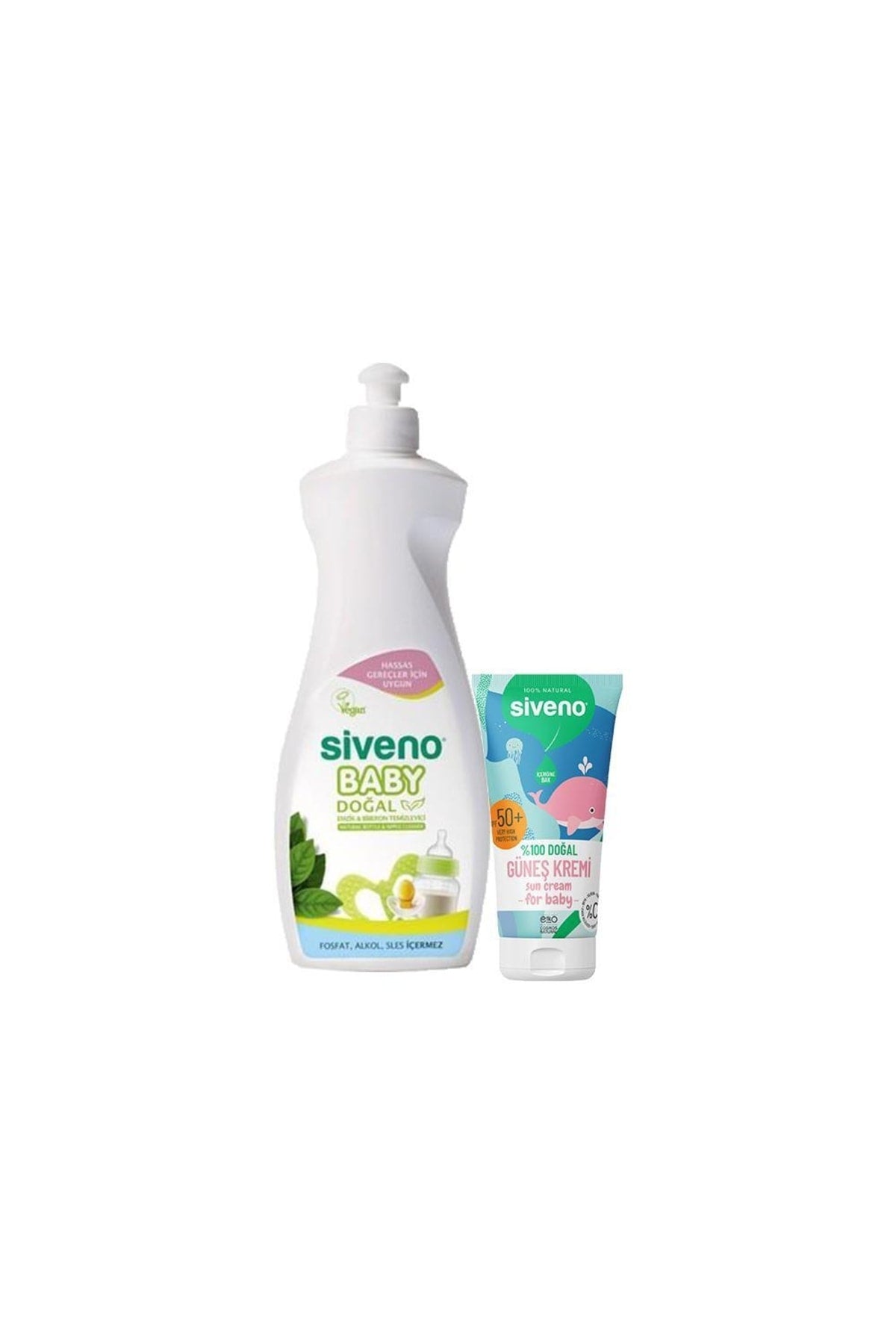 %100 Doğal Baby Doğal Emzik Ve Biberon Temizleyici 500 ml ve Bebek Güneş Kremi 50 ml
