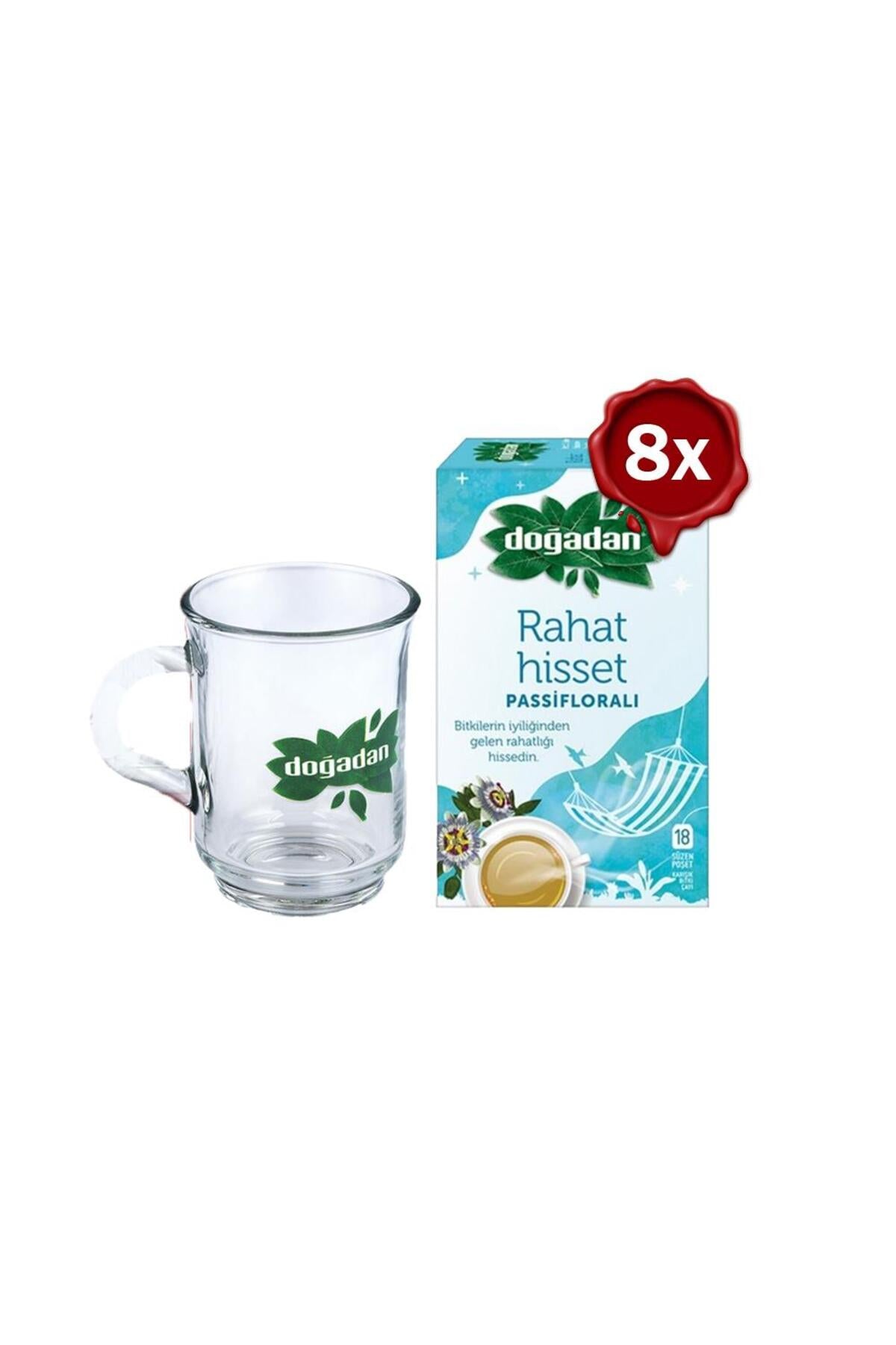 Rahat Hisset Passifloralı 18'li x 8 ve Cam Bardak Hediyeli