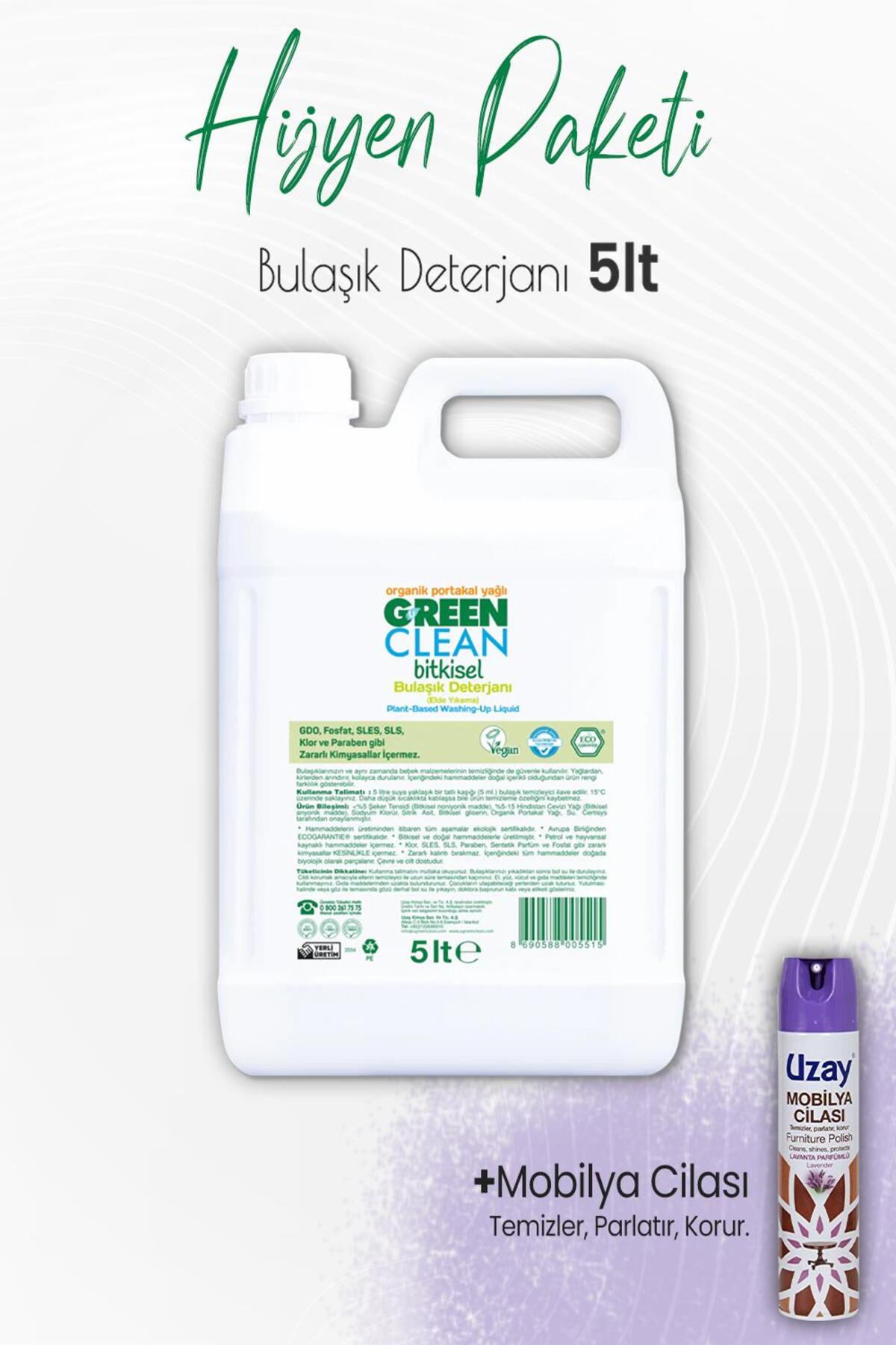 Bulaşık Deterjanı Portakal 5 lt ve Mobilya Cilası Lavanta 300 ml