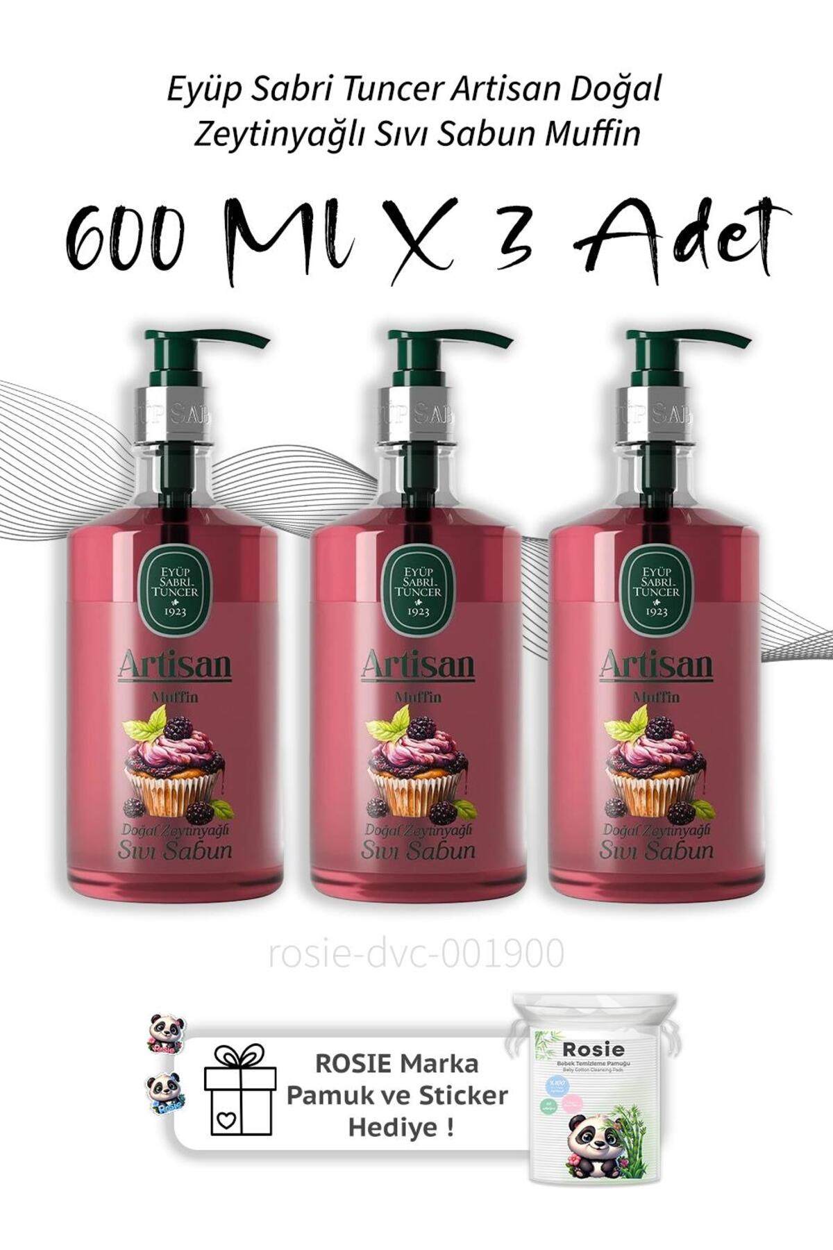 Artisan Doğal Zeytinyağlı Sıvı Sabun Muffin 600 ml X3