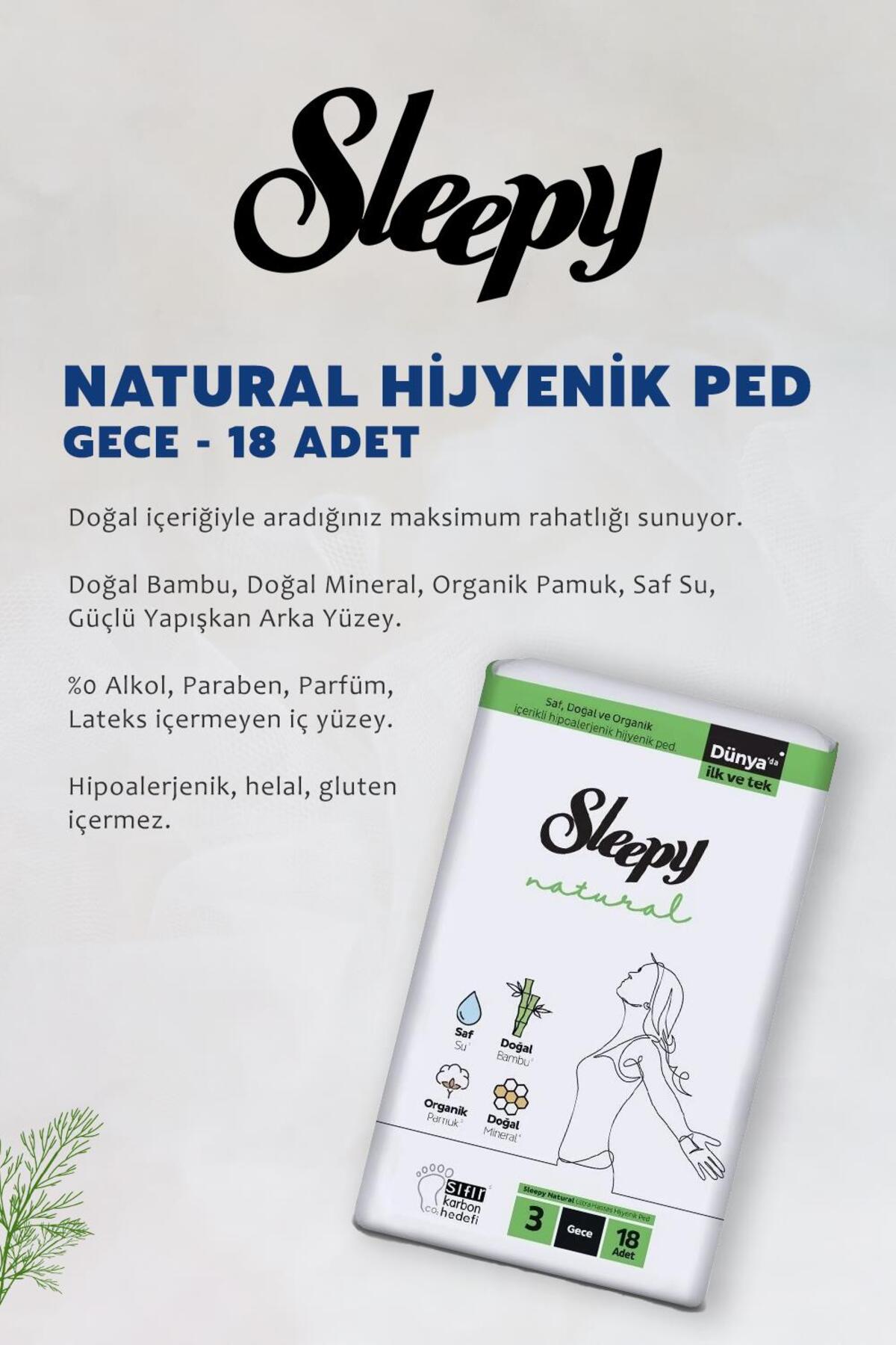 Natural Ultra Hassas Hijyenik Ped Gece 108 Adet Ped ve ROSIE