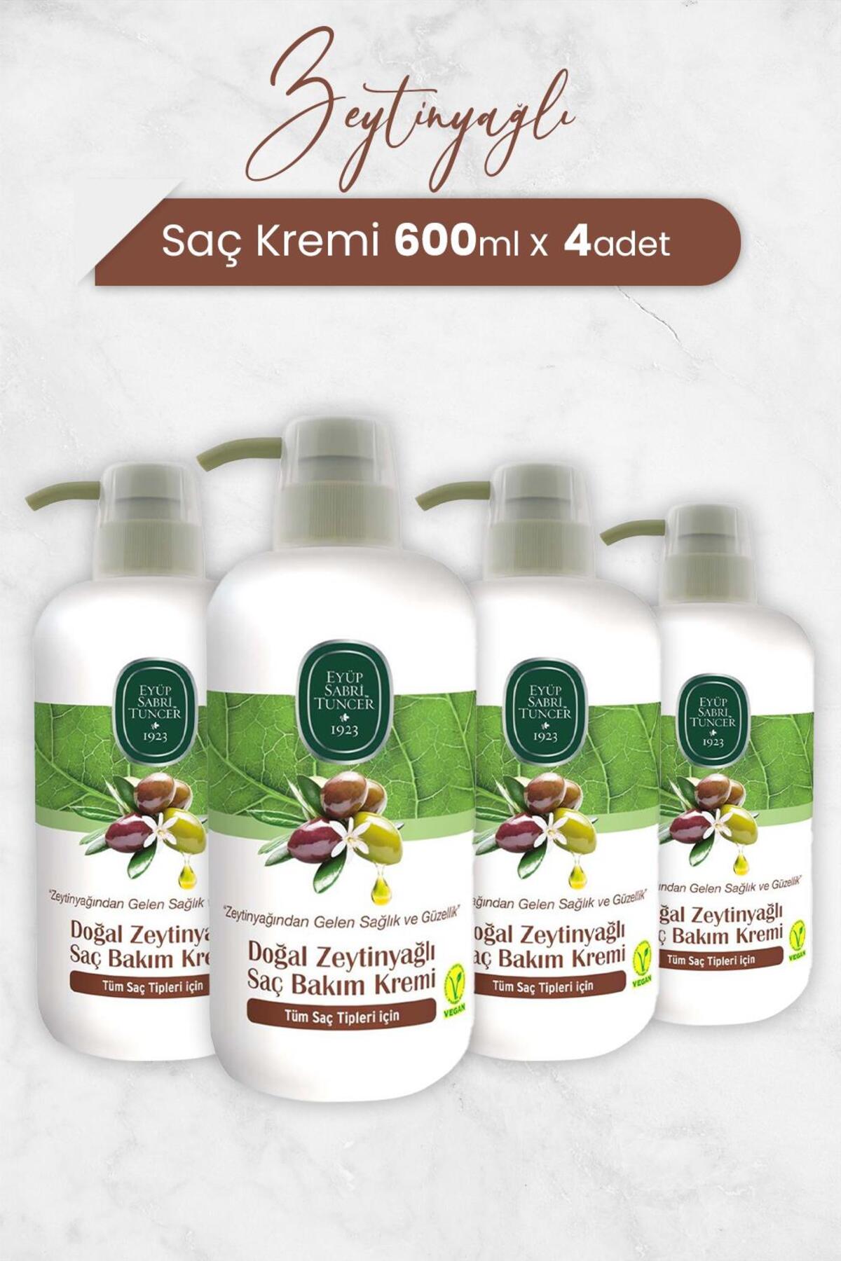 Doğal Zeytinyağlı Saç Kremi 600 ml x 4 Adet