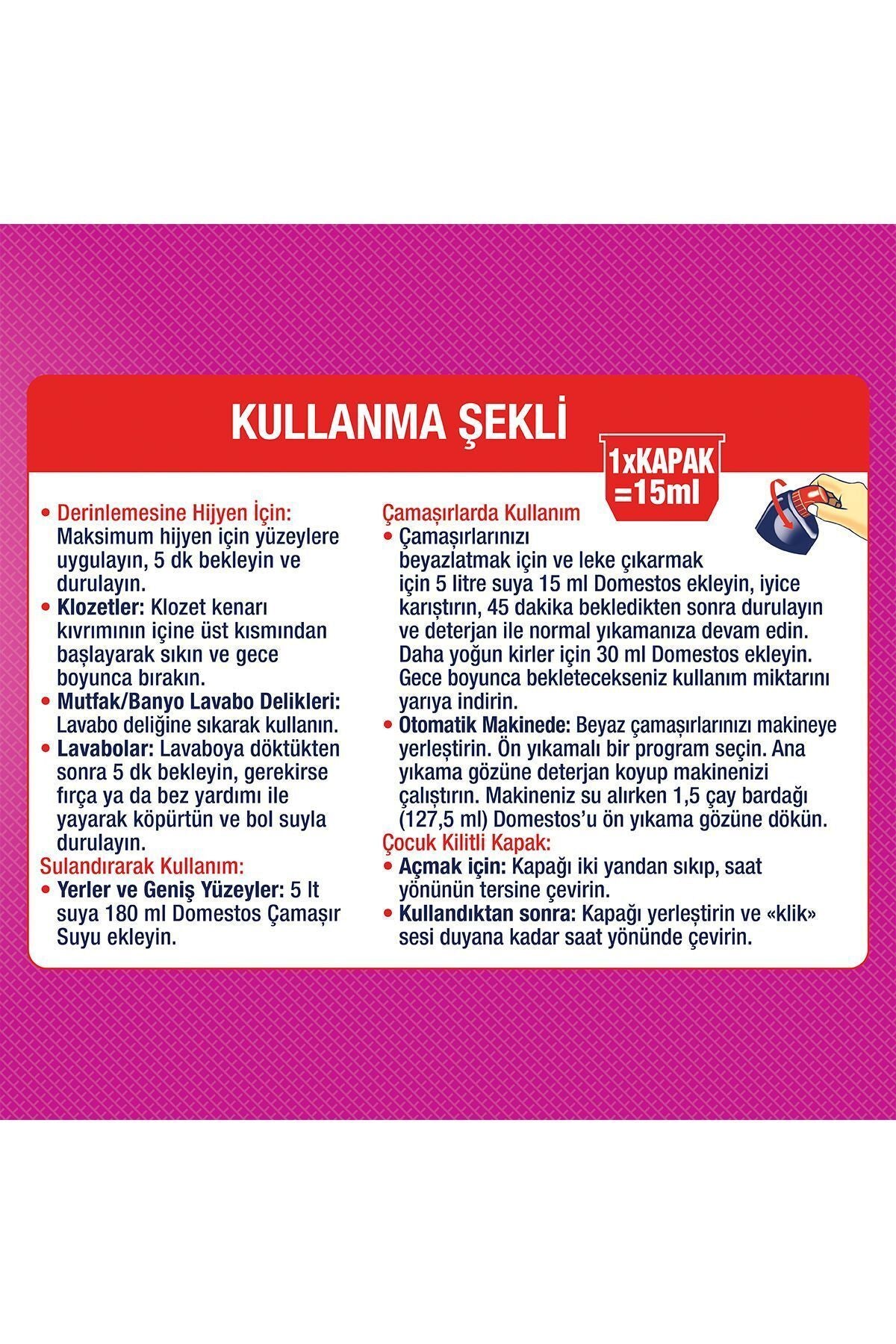 Çamaşır Suyu Pembe Güç 750 ml 6 Adet