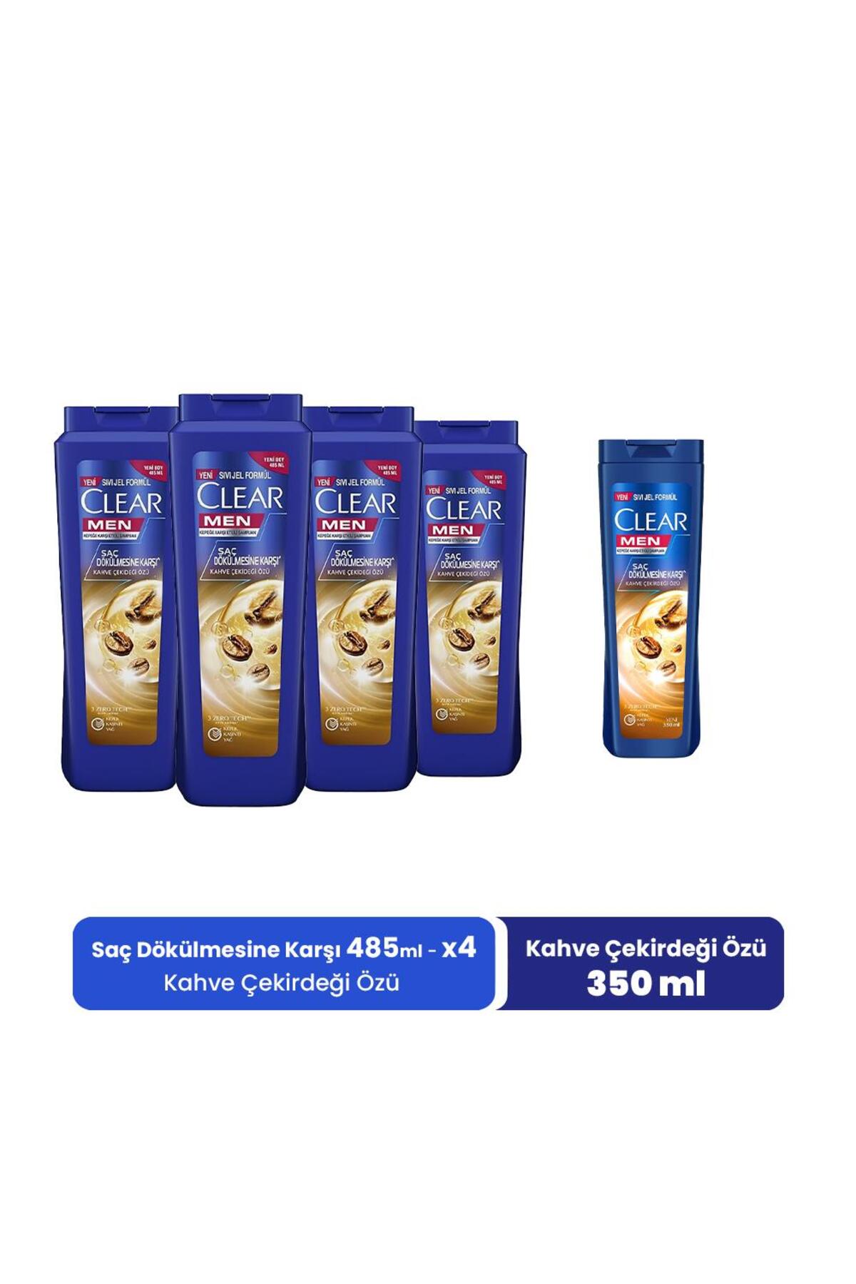 Men Şampuan Kahve Çekirdeği Özü 485 ml x 4 ve Kahve Çekirdeği Özü 350 ml